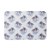 Waterverf Paars Geometrische palmboom Patroon Badmat (Voorkant)