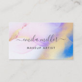 Waterverf Paars Gold Abstract Calligrafie Script Visitekaartje (Voorkant)