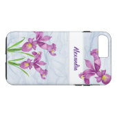 Waterverf Paars Iris botanische flora Organza Case-Mate iPhone Case (Achterkant (Horizontaal))