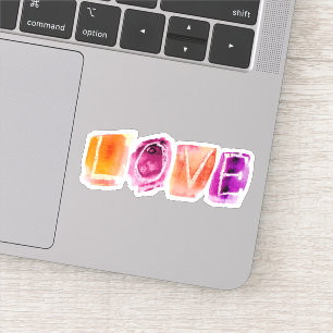 WATERVERF Paars Oranje - aangepaste Sticker knippe