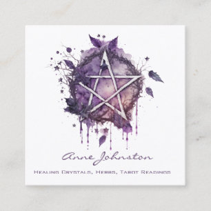 Waterverf Paars Pentagram Square Visitekaartje