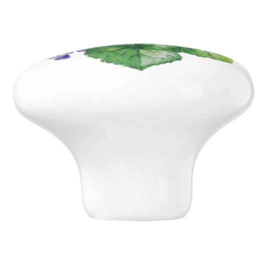 Waterverf Paars Violet Flower. Floral Keramische Knop (Zijkant)