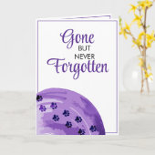 Waterverf Paars & Witte Pootafdruk Huisdier Condol Kaart (Gele Bloem)