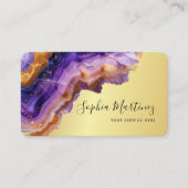 Waterverf Paarse Agaat goud glitters & QR Code Visitekaartje (Voorkant)