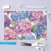 Waterverf Paarse, Blauwe, Roze Hydrangea Flowers Tissuepapier (Craft)
