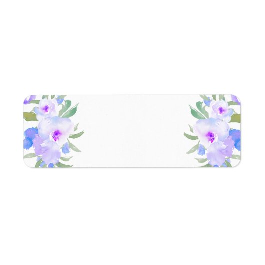 waterverf paarse bloemen etiket (Voorkant)