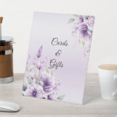 Waterverf Paarse Bloemen Tafelblad Tekens Reclamebord Met Voetstuk (Insitu)