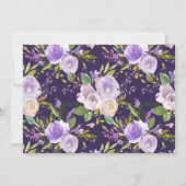 waterverf paarse bloemen vrijgezellenfeest kaart (Achterkant)