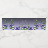 Waterverf Paarse Bloemen Waterflesetiket Waterfles Etiket (Enkel label)