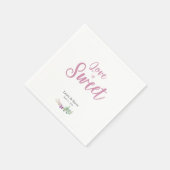 Waterverf Paarse Bloemendesign voor Algemene Evene Servet (Hoek)