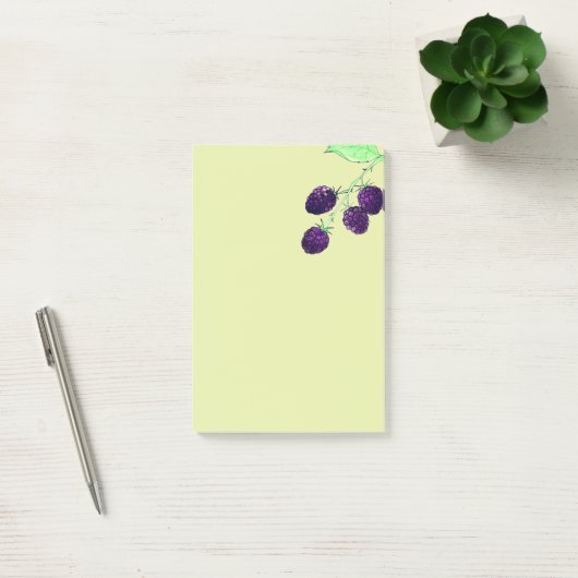 Waterverf Paarse Braam Botanisch Post-it® Notes (Kantoor)