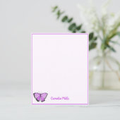 Waterverf Paarse Butterfly Persoonlijke naam (Staand voorkant)