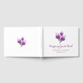 Waterverf Paarse Calla Lily Bloemenbruiloft Gastenboek (Volledig)