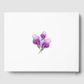 Waterverf Paarse Calla Lily Bloemenbruiloft Gastenboek (Achterkant)