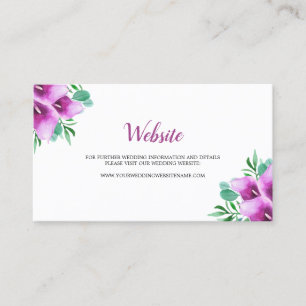 Waterverf Paarse Calla Lily Bruiloft Website Kaart Visitekaartje
