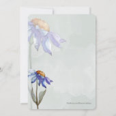 Waterverf Paarse Daisy Sage Green Rustic Wedding Kaart (Achterkant)