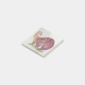 Waterverf Paarse Dinosaur Post Post-it® Notes (Schuin)