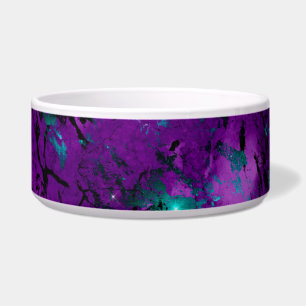 Waterverf Paarse en Blauwgroen marmer Galaxy Voerbakje
