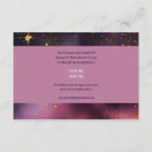 Waterverf Paarse en gouden bloemenbruiloft Informatiekaartje (Achterkant)