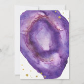 Waterverf Paarse en gouden Geode Couples Shower Kaart (Achterkant)