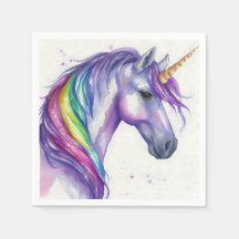 Waterverf Paarse en regenboogfantasy Unicorn