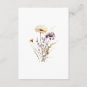 Waterverf Paarse Floral Bright Wedding Details Informatiekaartje (Achterkant)