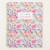 Waterverf Paarse Floral Planner (Voorkant)