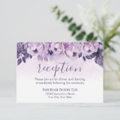 Waterverf Paarse Floral Weddenschappen Kaart (Staand voorkant)