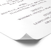 Waterverf paarse florale bruinkoolalcohol drink poster (Hoek)