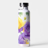 Waterverf Paarse Gele Roos Waterfles (Rechts)
