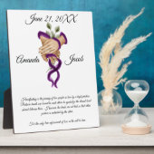 Waterverf Paarse handfasting Art Wedding Keepslag Fotoplaat (Zijkant)