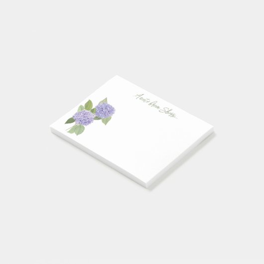 Waterverf Paarse hortensia Post-it® Notes (Schuin)