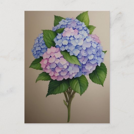 Waterverf Paarse Hydrangea Flower Briefkaart (Voorkant)