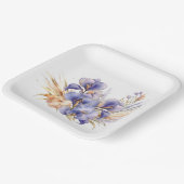 Waterverf Paarse iris boeket Papieren Bordje (Gebogen)