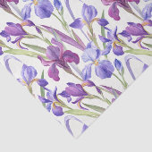Waterverf Paarse Iris Flowers Tissuepapier (Detail)