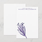 Waterverf Paarse knoppen Stationery Note Card Kaart (Voorkant / Achterkant)