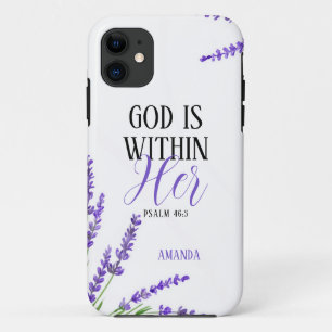 Waterverf Paarse Lavendelbloemen  Faith iPhone 11 Hoesje