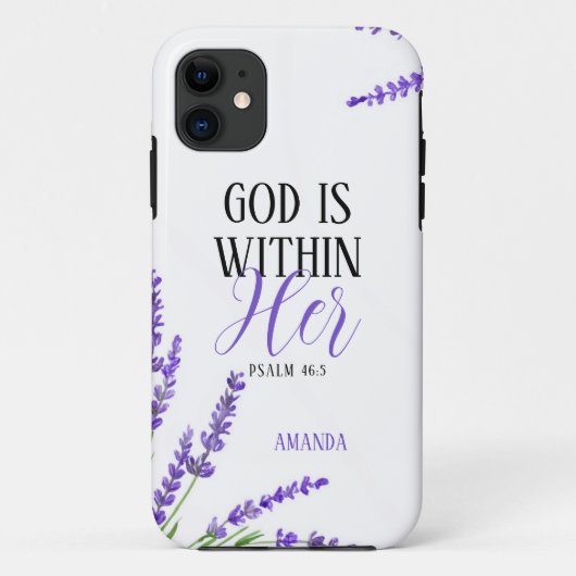 Waterverf Paarse Lavendelbloemen  Faith Case-Mate iPhone Case (Achterkant)