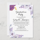 Waterverf Paarse lentekort Afstuderen Kaart (Voorkant)