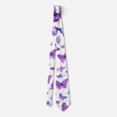 Waterverf Paarse levendige vlinders Stropdas (Achterkant)