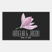 Waterverf Paarse Magnolia bruiloft Rechthoekige Sticker (Voorkant)