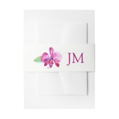 Waterverf Paarse Orchidee Monogram Bruiloft Uitnodigingen Wikkel (Voorkant Voorbeeld)
