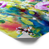 Waterverf paarse papavers schilderen poster (Hoek)