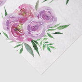 Waterverf paarse pruim en mauve pioen rozen tissuepapier (Detail)