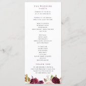 Waterverf paarse pruim en perzik bloemenbruiloft programma (Achterkant)