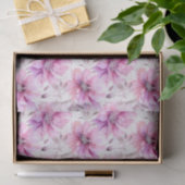 Waterverf Paarse Roze Bloemen Lentepatroon Tissuepapier (Geschenk)