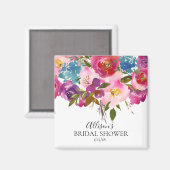 Waterverf Paarse & Roze Douche Favor Magnet Magneet (Voorkant / Achterkant)