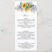 Waterverf Paarse Rozen en Greenery Wedding Menu (Voorkant)