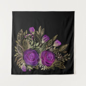 Waterverf Paarse rozen Wandkleed (Voorkant (horizontaal))