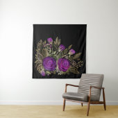 Waterverf Paarse rozen Wandkleed (In Situ (horizontaal))